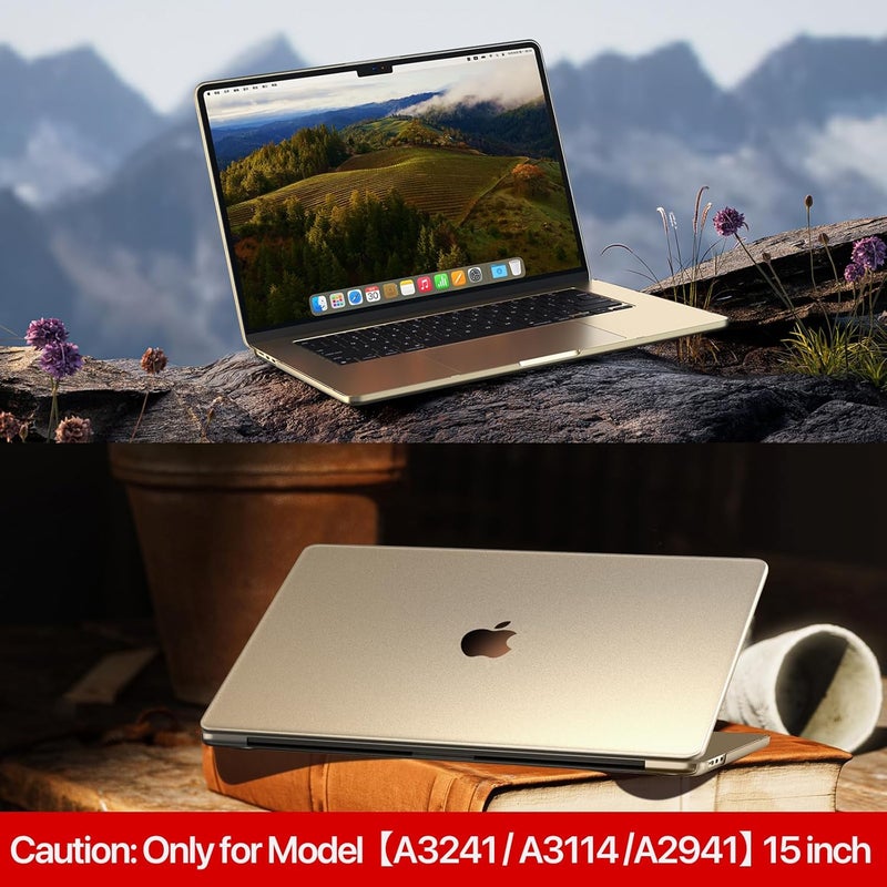 soonjet غطاء لجهاز MacBook Air مقاس 15 بوصة M4 2025 2024 2023 M3 M2 [مطابقة 100% للون الرسمي] [درع فائق النحافة] غلاف صلب لجهاز الكمبيوتر المحمول A3241 A3114 A2941 - شفاف بلون النجوم - Image 5